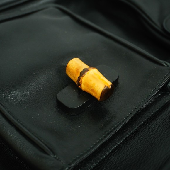 Gucci Backpack/Daypack Bamboo 003 2058 0016 Leather Black Women's - Picture 15 of 16